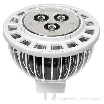LD 3W MR16 LED Spotlight, Flat with 42 Pieces Aluminum Fins, Cree XPE
